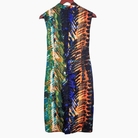 Ellen Tracy Women’s Dress Tropical Print Statement Dress Faux Wrap Midlength 12 - Picture 2 of 11